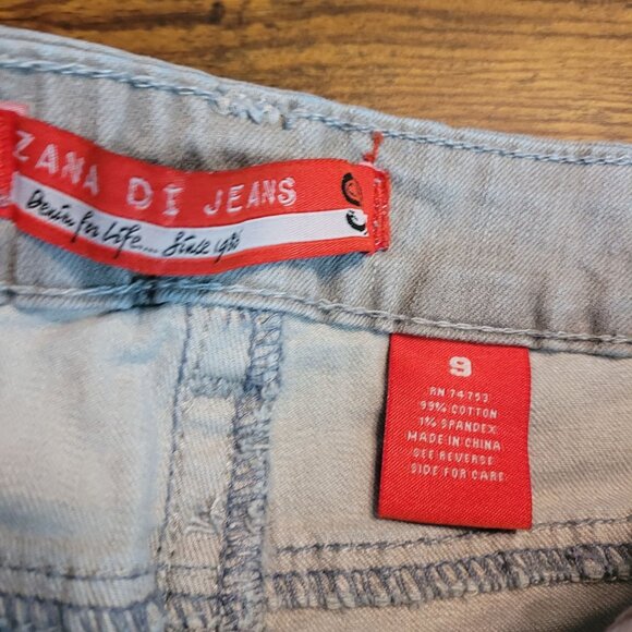 Zana Di Jeans Women 9 Bootcut Low Rise Button Flap Embellished Gray Thick Stitch - Picture 5 of 11